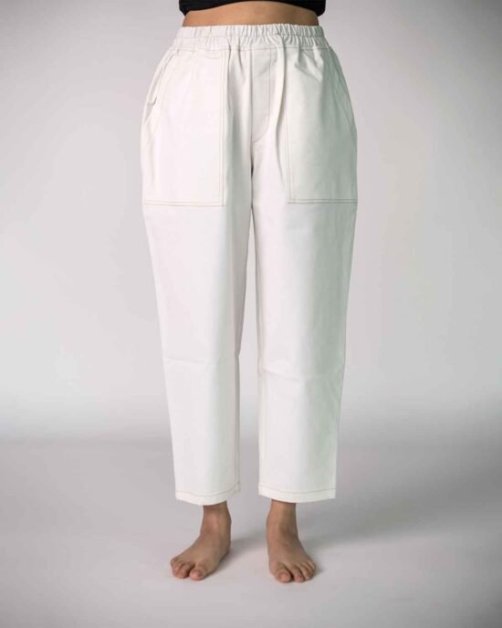 Zeda’s unisex all day long denim - White