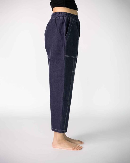 Zeda’s Unisex All Day Long Denim Pants with 4way stretch  - Navy Lilac - Image 2