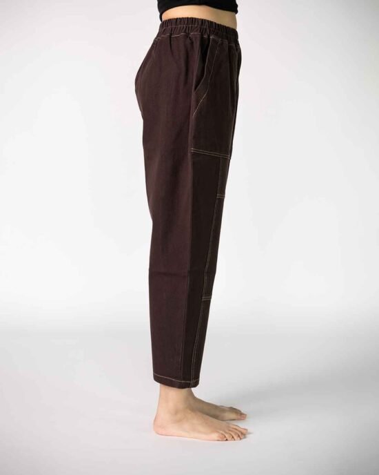 Zeda’s Unisex All Day Long Denim Pants with 4way stretch - Brown - Image 2